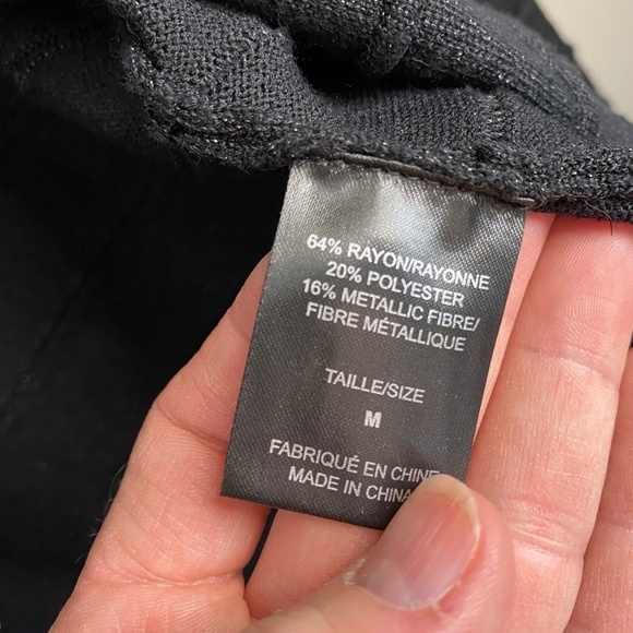 Suzy Shier Women's Black Sparkle Short Open Front Cardigan Size Medium - Picture 4 of 9